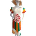 Vestido elegante con diseño unico y exclusivo tejido patecabra 398 CB(41)- Bordados CrisBran