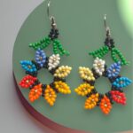 Arete forma flor petalos coloridos hecho a mano 20 B (16)- Bisu Moda Creativa
