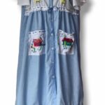 Batola azul con blanco, con bolsillos F76-140