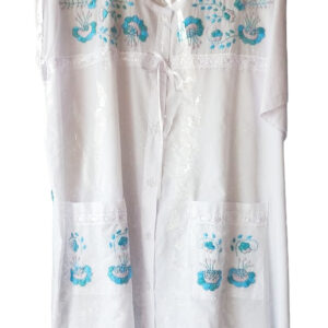 Batolas blanca bordado azul-HA15