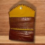 Billetera marrón en cuero F(7) 40- Artesanías Jumalu