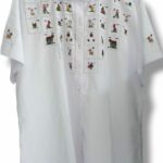 Blusa blanca bordada punto de cruz F24-130
