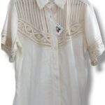 Blusa bordada beige , bordado araña y patecabras F25-170