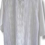 Blusa bordada blanca manga media F34-190