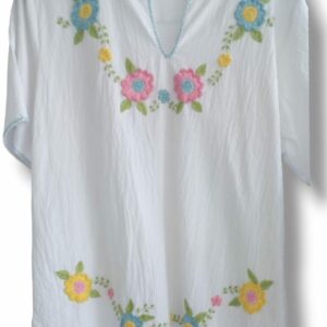 Blusa bordada con detalles florales F22-140