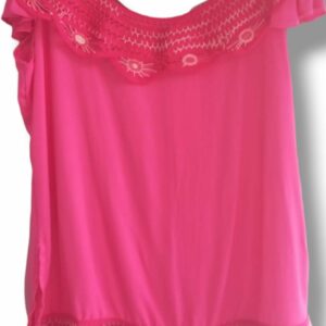 Blusa bordada fucsia