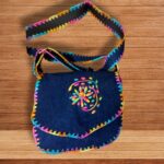 Bolso en jean tejido colorido floreado 60 F(11)- Artesanías Jumalu