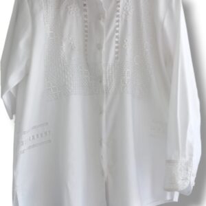 Camisa blanca bordada manga larga F26-200
