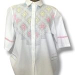 camisa bordada triangulos F5 - 140