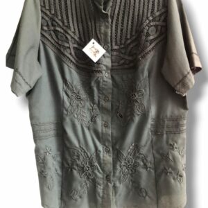 camisa bordada color gris F60-110