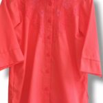 Camisa bordada calada F39-140