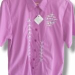 Camisa lila bordada con botones F51-100