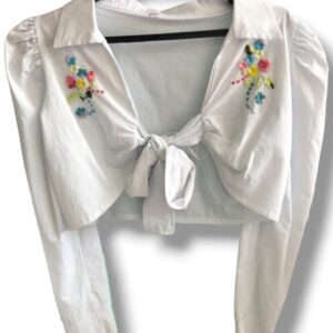 Chaleco bordado blanco F73-100