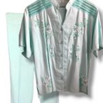 conjunto bordado verde claro F8 - 230