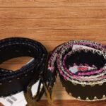 Correas de cuero tejidas a mano, diseño borde F 33(29)- Artesanías Jumalu