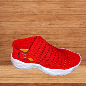 Tenis tejidos a mano rojo 90 F(43)- Artesanías Jumalu