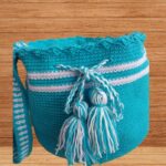 Tula tejida a mano azul F92 (38)- Artesanías Jumalu