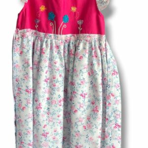 Vestido rosa bordado niña F54- 100