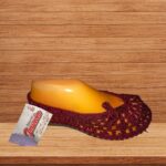 Zapato plano vinotinto tejido a mano 70 F(49)- Artesanías Jumalu