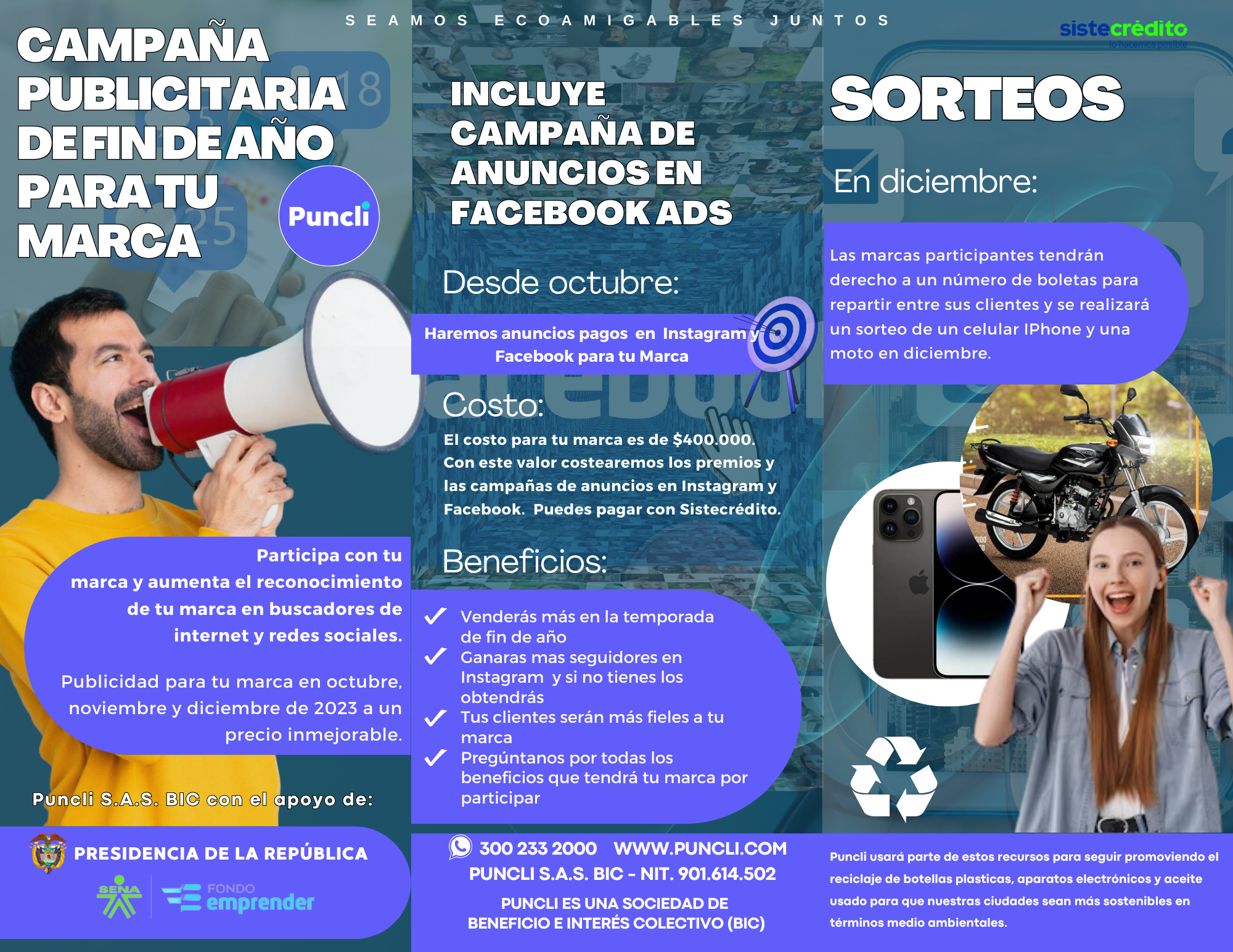 Campaña publicitaria de fin de año 2023 con sorteo para tus clientes desde $100.000
