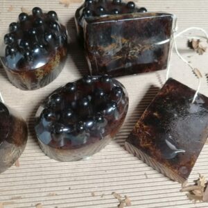 Jabones artesanales y orgánicos de café canela y estropajo, hechos a mano 100 %naturales