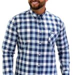 camisa manga larga hombre azul