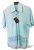 Camisa azul bordado parte inferior calado- Bordados La Gorda artesana