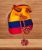 Tula tejida a mano diseño amarillo azul y rojo- Artesanías Jumalu